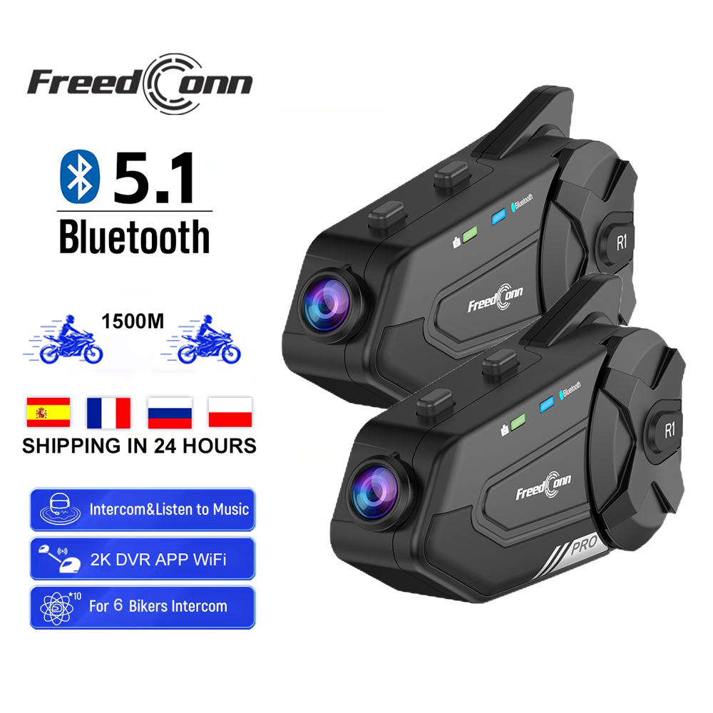 Universal Motorcycle Helmet Intercom Headset - Freedconn Interfono per moto Auto Dvr