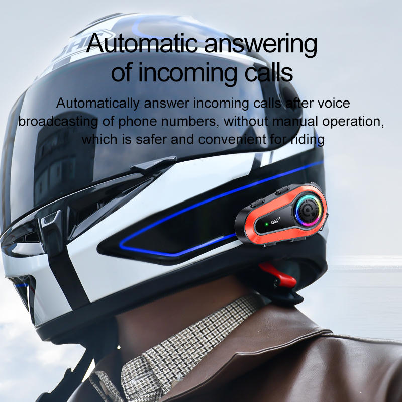Universal Motorcycle Helmet Intercom Headset - Q08 2X Casco Moto con Auricolare