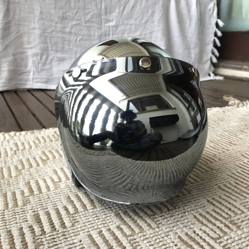 Specchio Argento Cromato Moto  - Vintage Open Face Retro Helmet recensione e prezzo