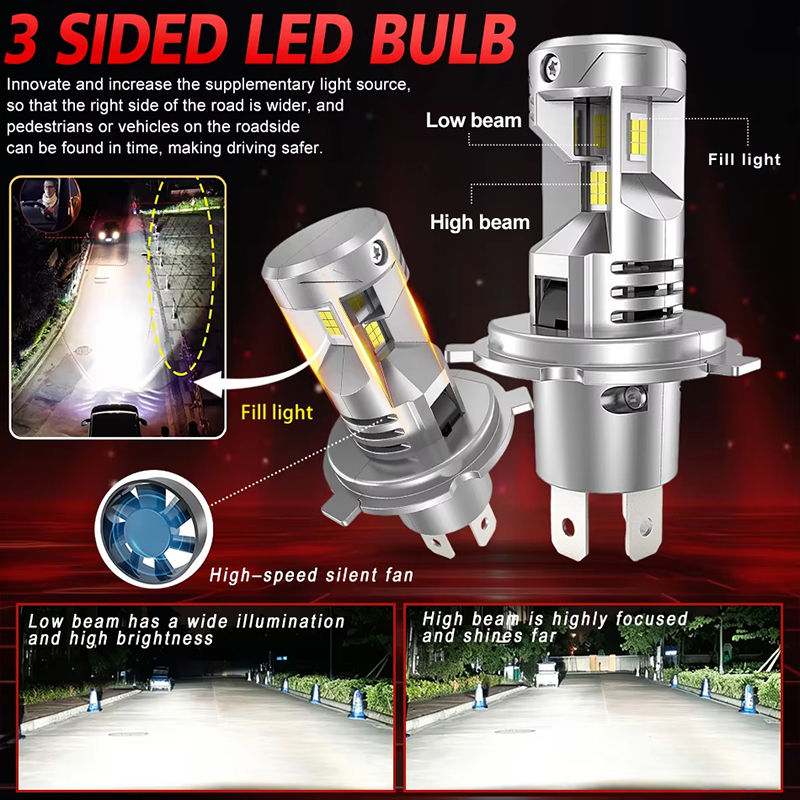 Fari LED H4 Canbus 12V 9003 HB - Universal Motorcycle Led Headlight Projector recensione e prezzo