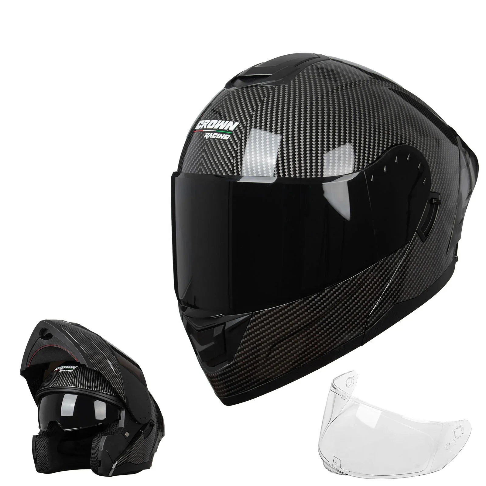 Casco modulare per moto Crown  - Dual Visor Motorcycle Racing Helmet recensione e prezzo